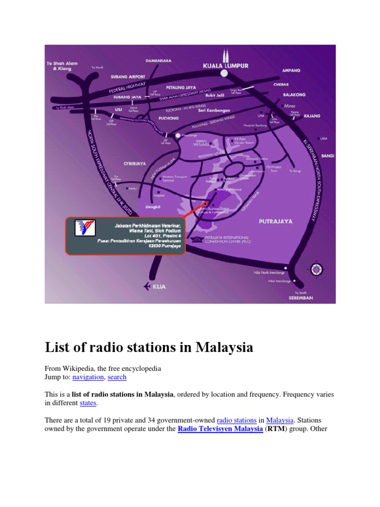 List of Radio Stations in Malaysia PDF Radio Broadcasting