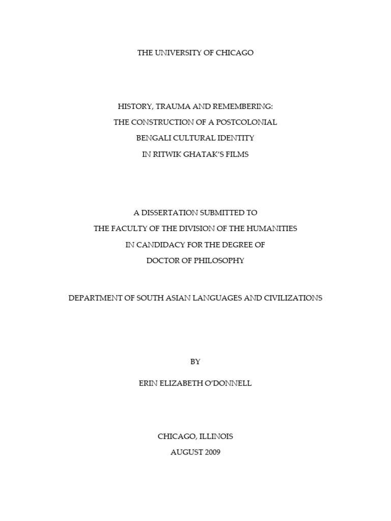 History, trauma and remembering The construction of a postcolonial Bengali  cultural identity in Ritwik Ghatak's films | PDF | Partition Of India |  Psychological Trauma, image size:768x1024
