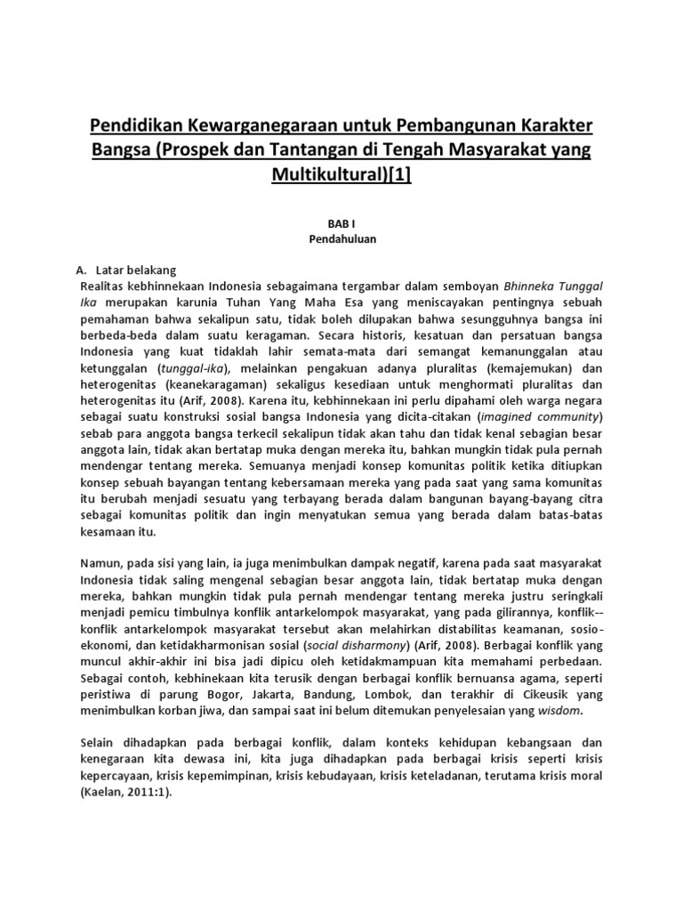 12++ Makalah Tentang Nasionalisme Dan Pendidikan Karakter Bangsa