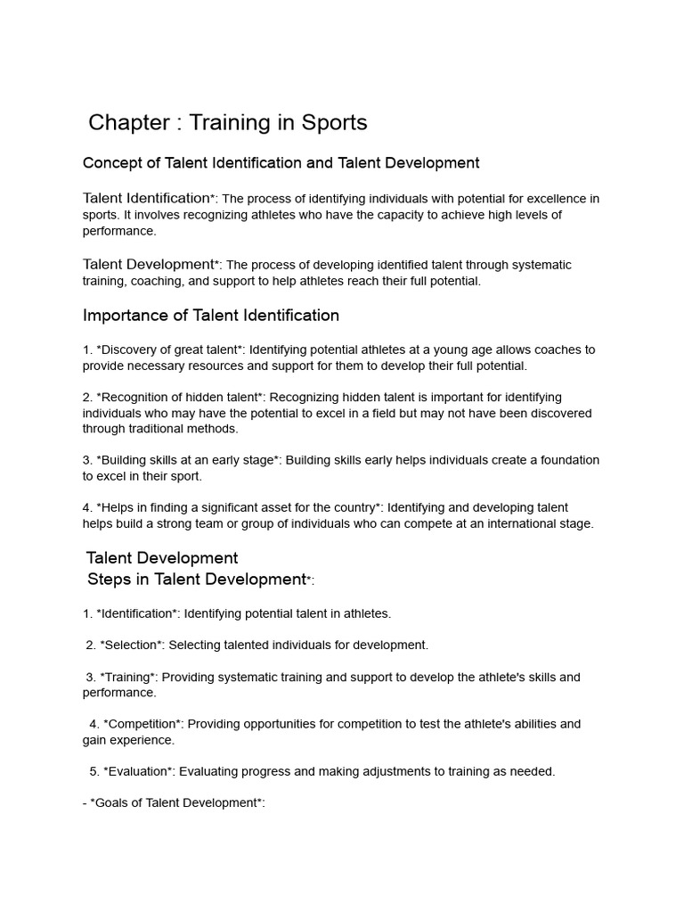 Sports Talent Identification & Training Guide | PDF | Flexibility ...