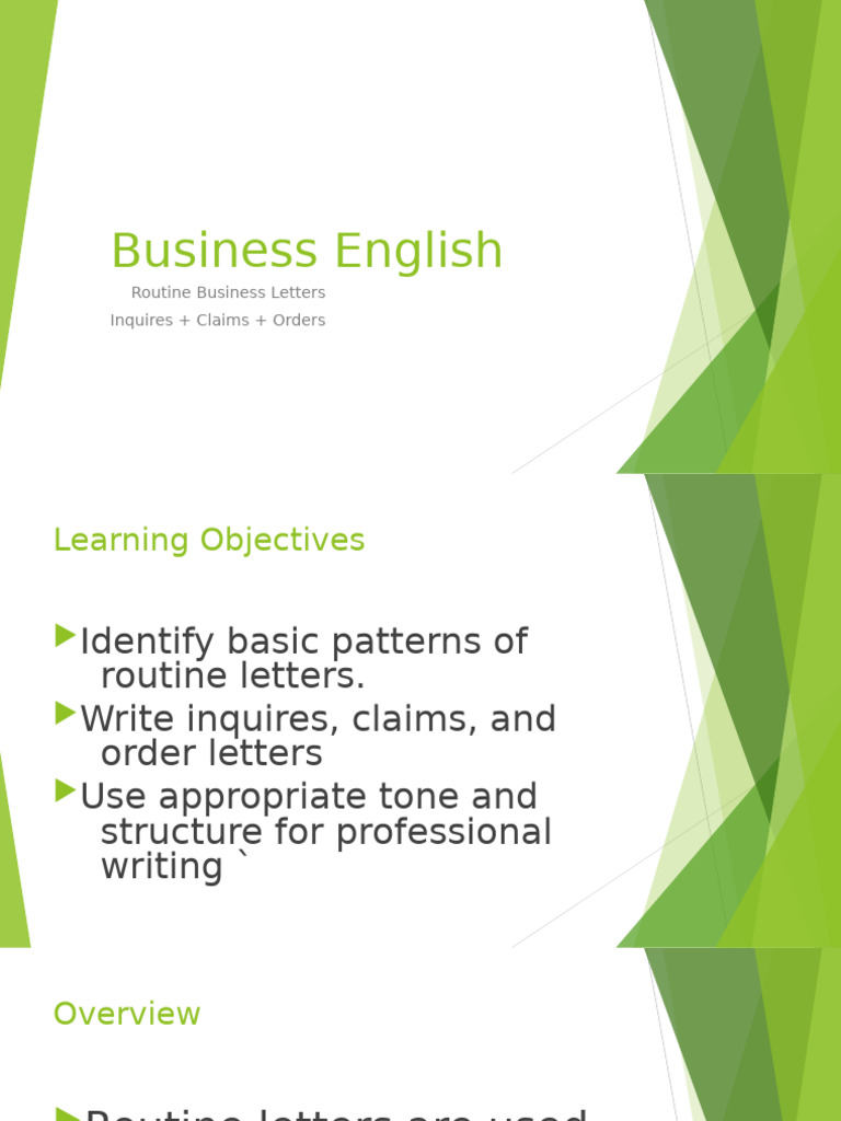 Business English: Routine Letters Guide | PDF | Cognitive Science ...