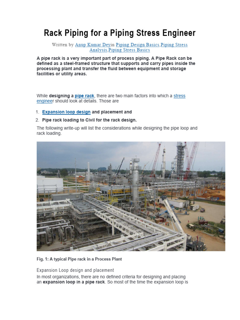 Rack Piping | PDF | Pipe (Fluid Conveyance) | Stress (Mechanics)
