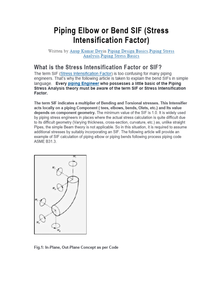 Understanding SIF for Piping Elbows | PDF | Stress (Mechanics) | Bending
