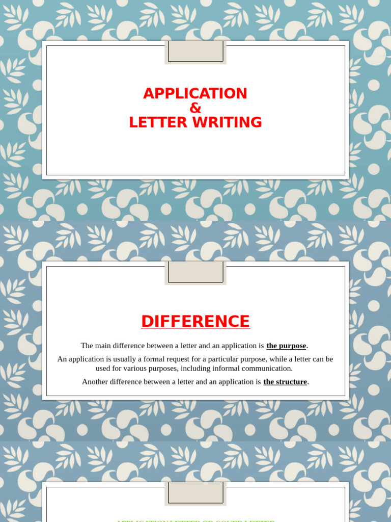 Difference Between Letters and Applications | PDF