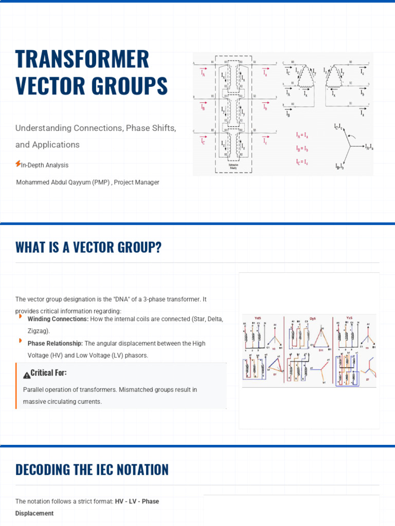 Transformer Vector Groups Explained | PDF | Physical Quantities ...