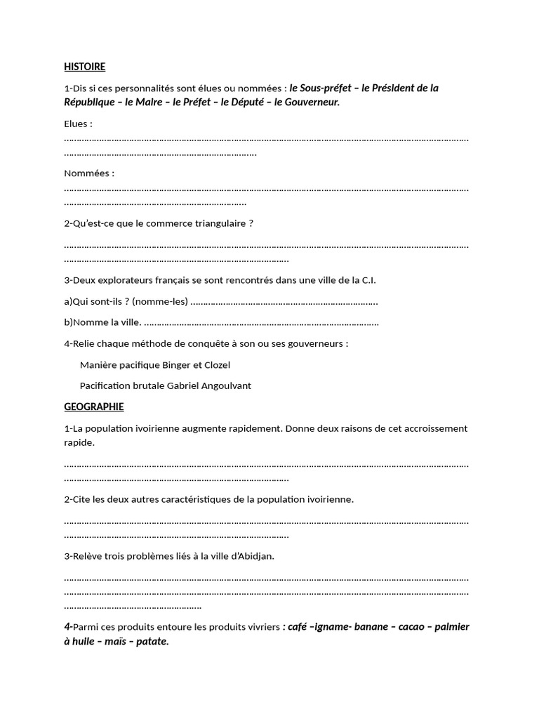Éléctions, Histoire et Géographie de la Côte d'Ivoire | PDF