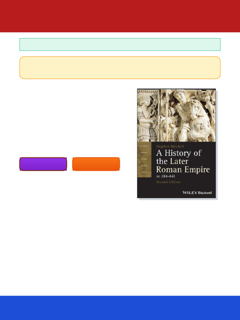 A History of the Later Roman Empire AD 284 641 2nd Edition Stephen ...