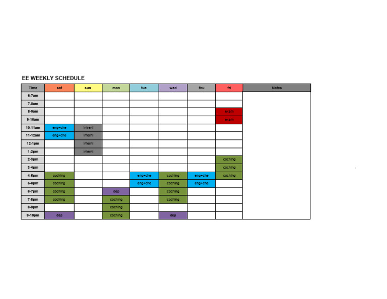 Weekly Schedule Template 02 | PDF