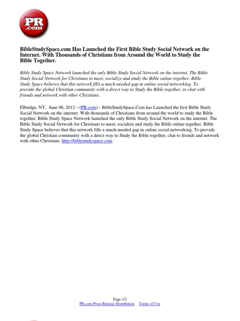Has Launched The First Bible Study Social Network On The Internet. With ...