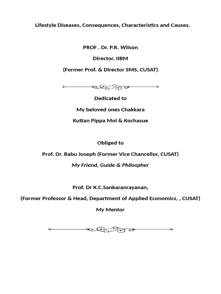 Lifestyle Diseases: Causes and Impact | PDF | Non Communicable Disease ...