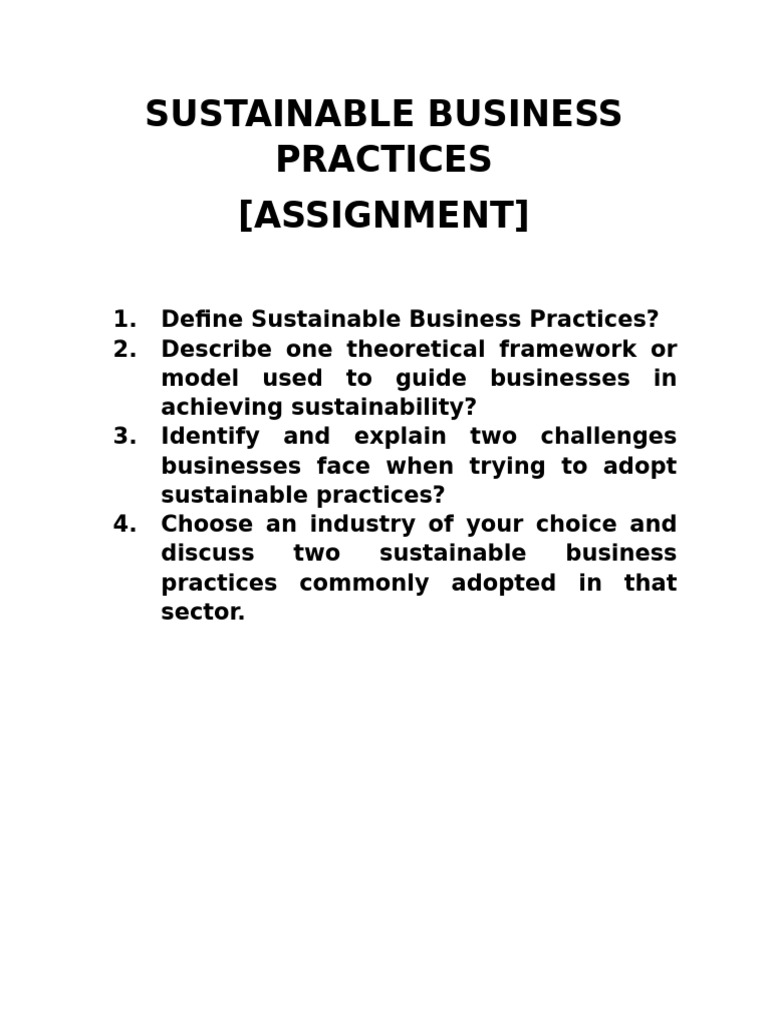 Sustainable Business Practices Overview | PDF