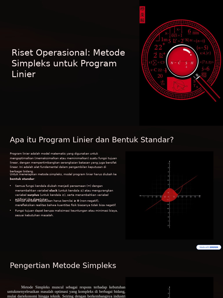 Riset Operasional Metode Simpleks Untuk Program Linier | PDF