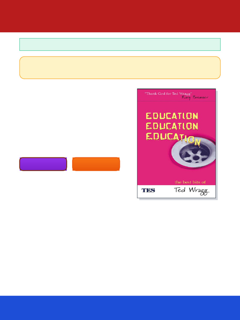 Education Education Education The Best Bits of Ted Wragg 1st Edition ...