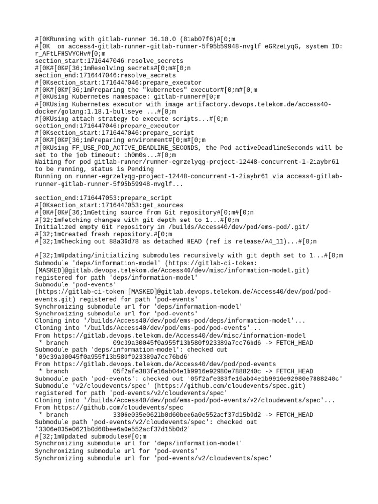 GitLab Runner 16.10.0 Kubernetes Setup | PDF | Computer Architecture ...
