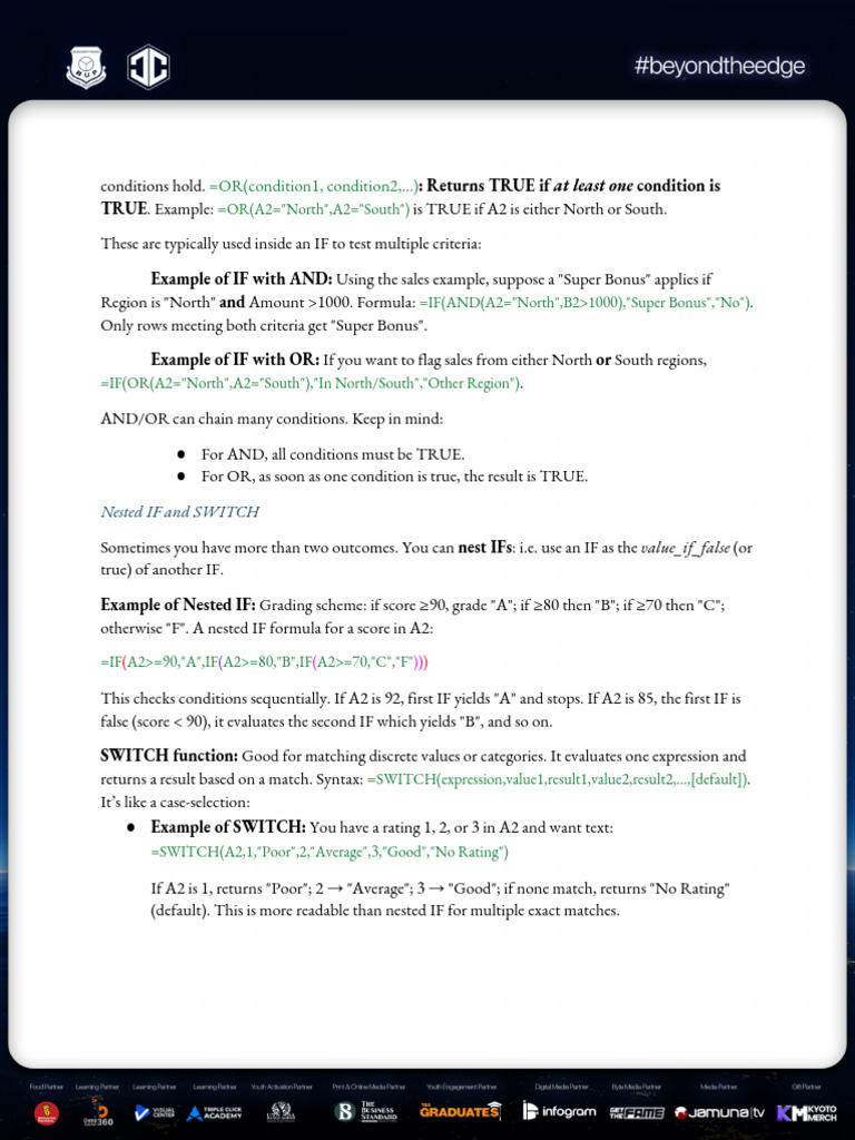Excel Logical Functions Explained | PDF | Workweek And Weekend ...