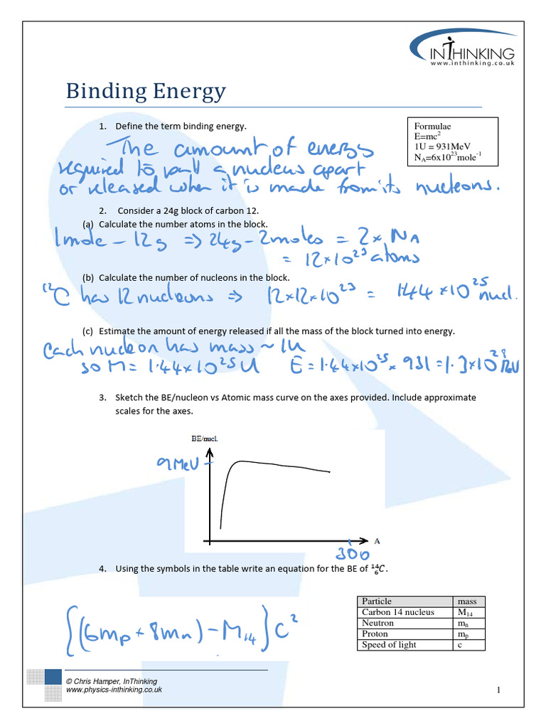 Understanding Binding Energy Calculations | PDF