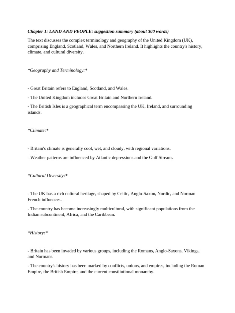 UK Geography, History, and Culture Overview | PDF | Great Britain ...