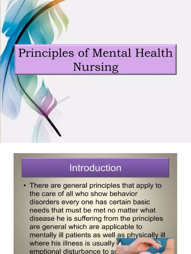 Principles of Mental Health Nursing Ppt | PDF