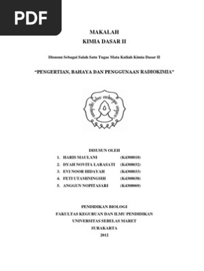Makalah Zat Radioaktif