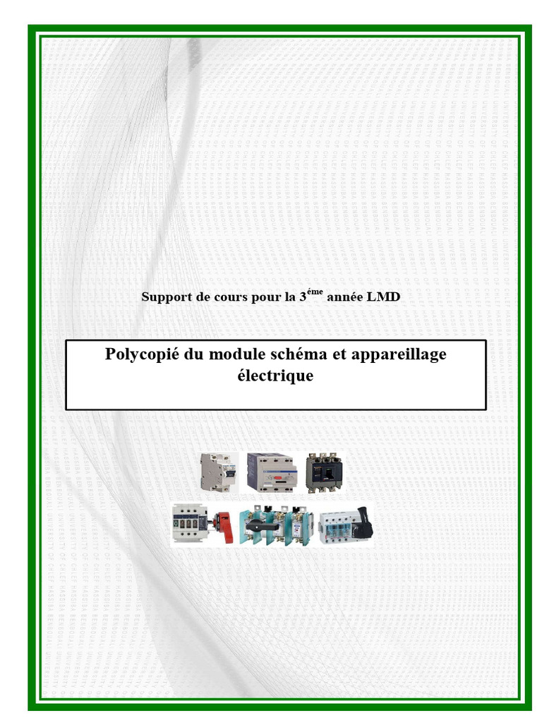 Polycopié sur schéma électrique LMD | PDF | Interrupteur | Électrotechnique