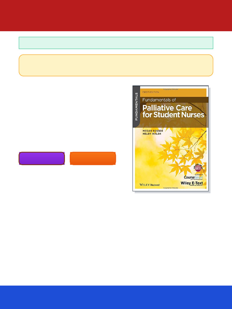 Fundamentals of Palliative Care For Student Nurses 1st Edition Megan ...
