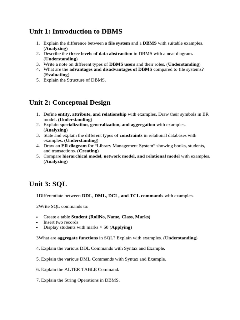 Bref Quetion DBMS | PDF