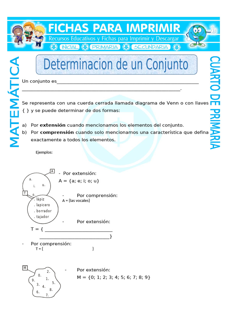 Ficha Como Se Determina Un Conjunto para Cuarto de Primaria | PDF ...