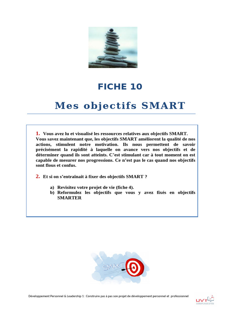 Fixer des objectifs SMART pour réussir | PDF | Développement personnel