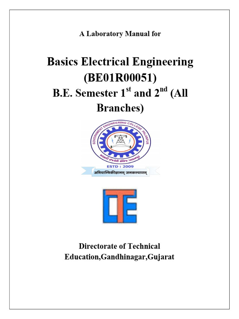 Basics Electrical Engineering Lab Manual | PDF