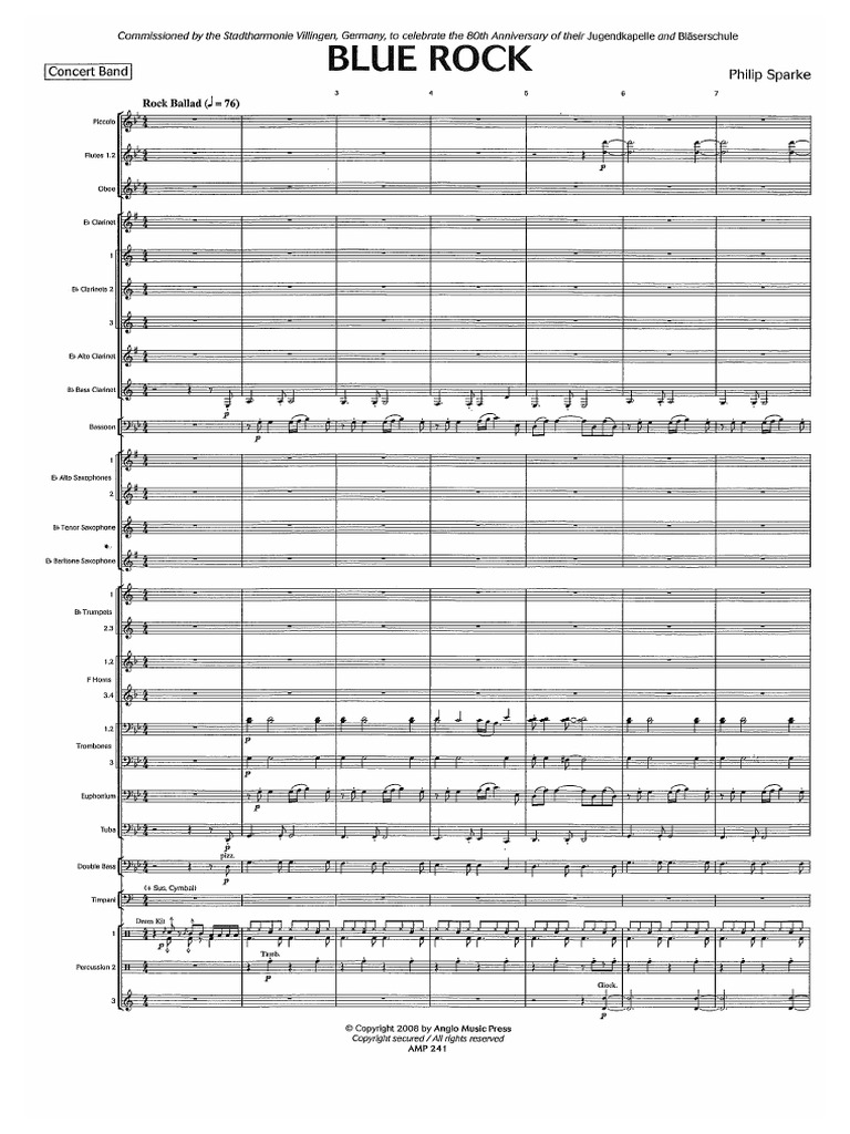Blue Rock Concert Band Arrangement | PDF | Music Technology | Woodwind ...