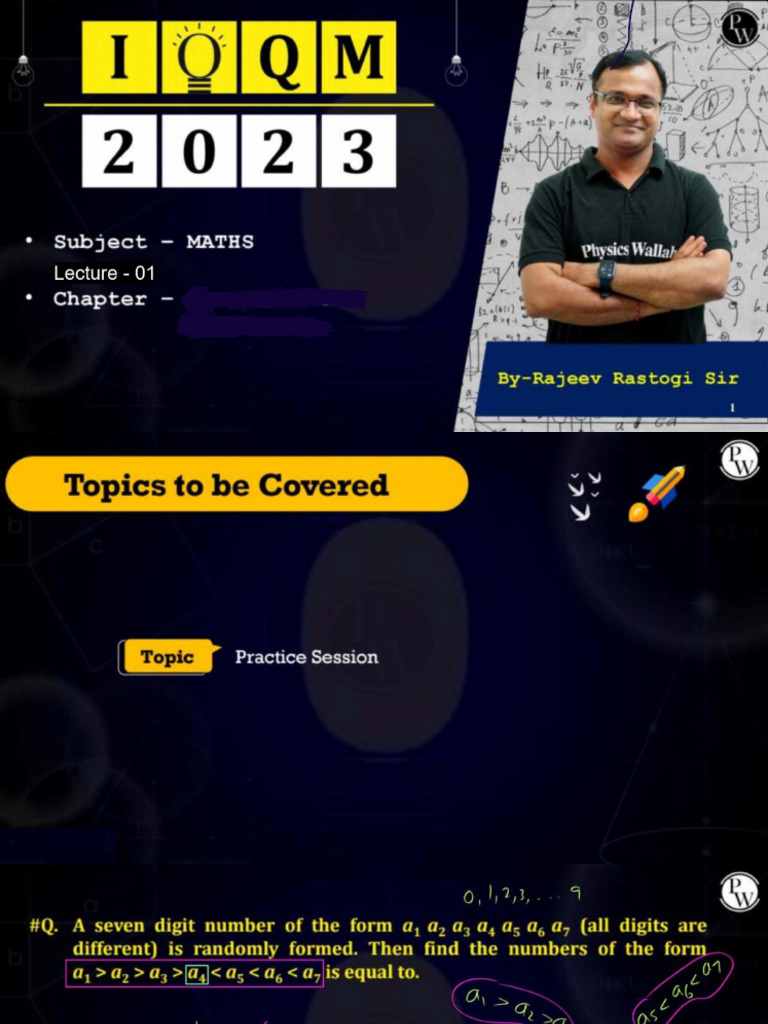 Practice Session of Combinatorics 01 Class Notes | PDF