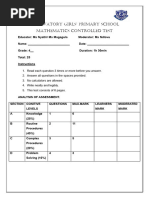 Grade 4 Term 3 Maths Test Paper | PDF | Mathematics