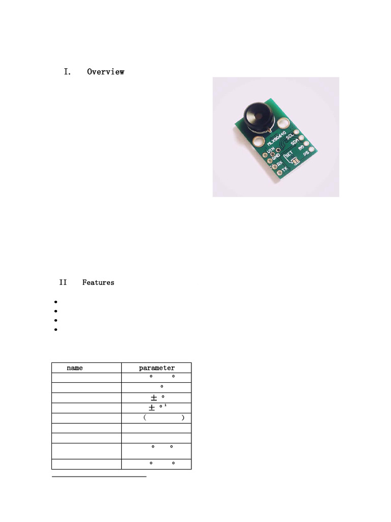 GYMCU90640 Infrared Temp Sensor Manual | PDF | Microcontroller | Bit Rate