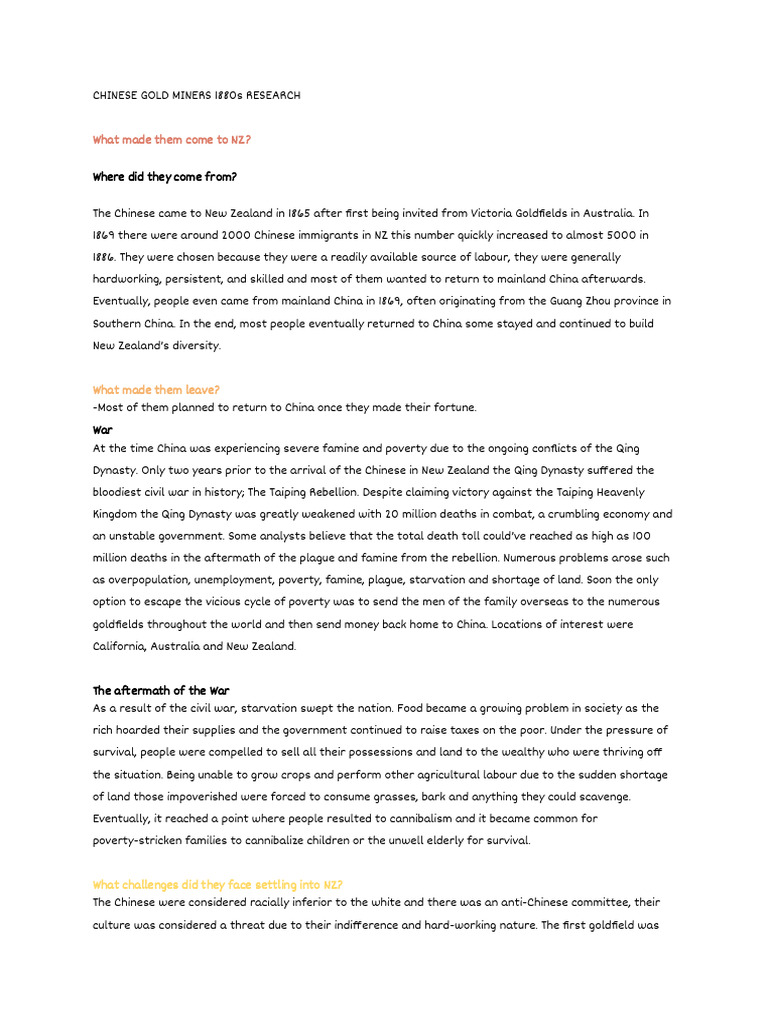 Chinese Gold Miners Research | PDF | China | World Politics