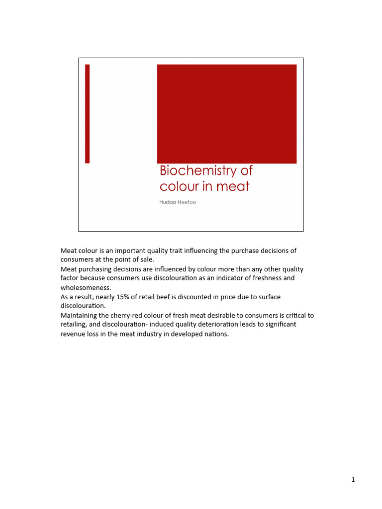 Impact of Meat Color on Consumer Choices | PDF | Meat | Iron
