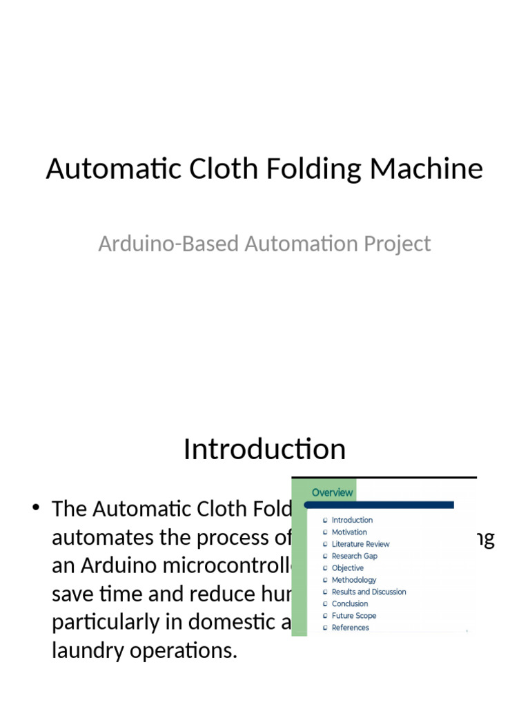 Automatic Cloth Folding Machine Project | PDF