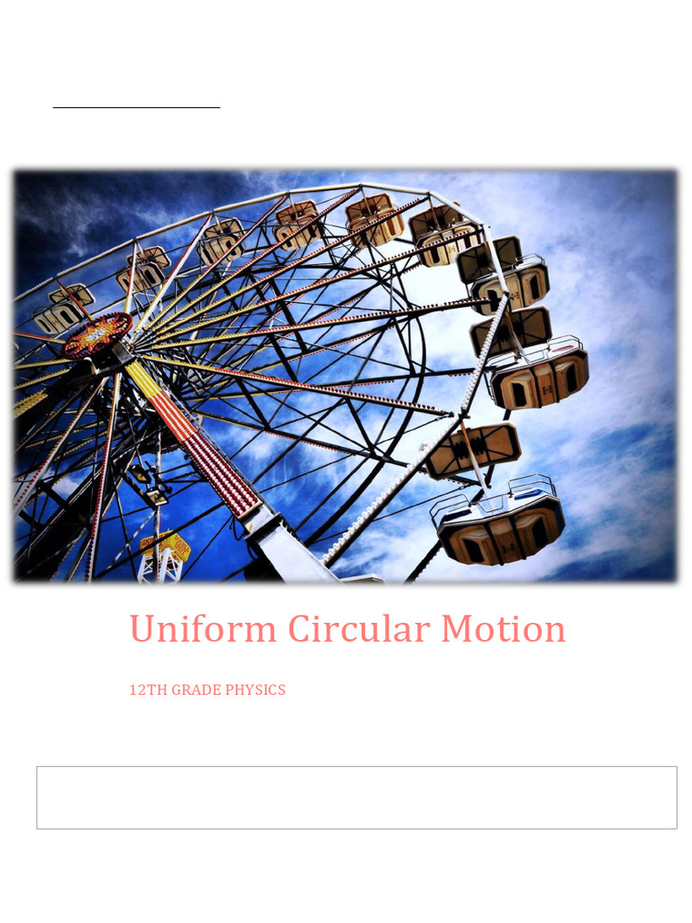 12.1 Uniform Circular Motion | PDF | Rotation Around A Fixed Axis ...
