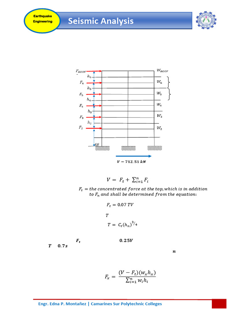 Vertical Base Shear Distribution in Seismic Analysis | PDF | Applied ...