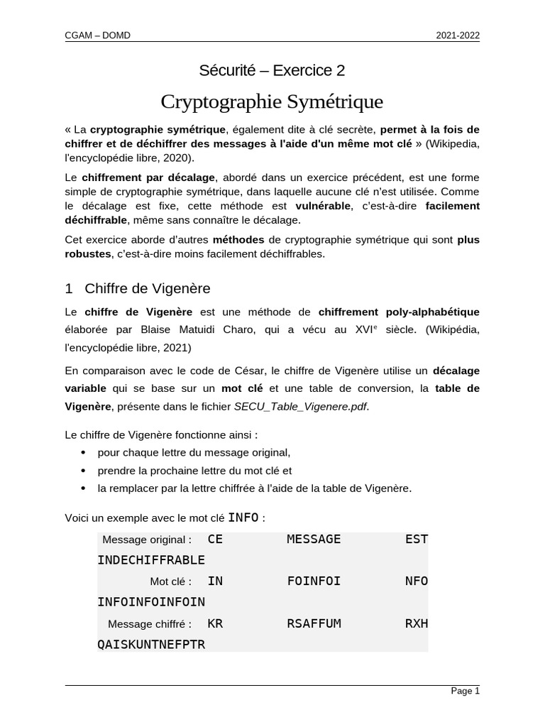 Méthodes de Cryptographie Symétrique | PDF | Cryptage | Cryptographie
