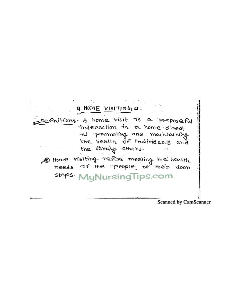 Home Visit Nursing Guidelines | PDF