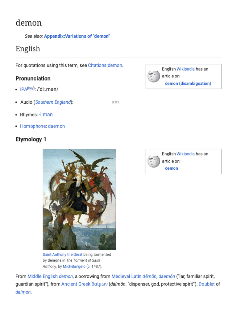 Understanding Demons: Definitions & Etymology | PDF | Demons | Linguistics