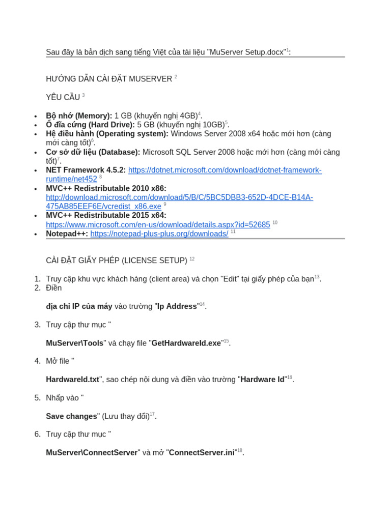 MuServer Setup - 6757676545454 | PDF