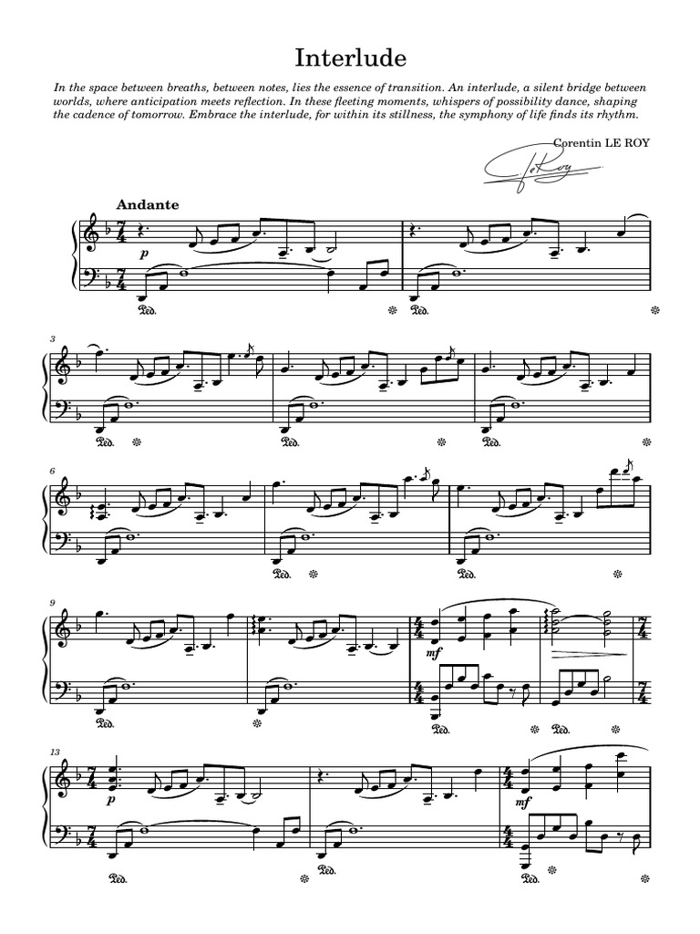 Interlude N°i - Corentin Le Roy | PDF | Musical Forms | Elements Of Music