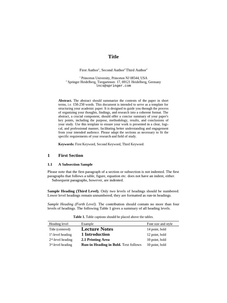 Academic Paper Structure Template | PDF | Abstract (Summary) | Publishing