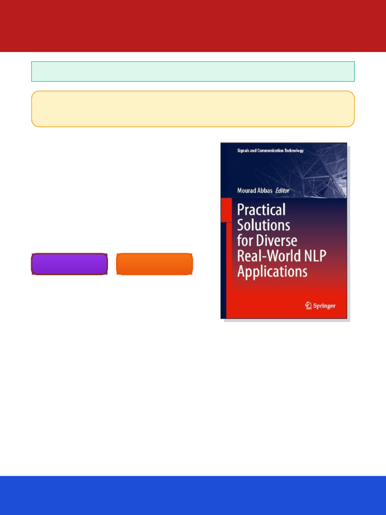 Practical Solutions For Diverse Real-World NLP Applications 1st Edition ...
