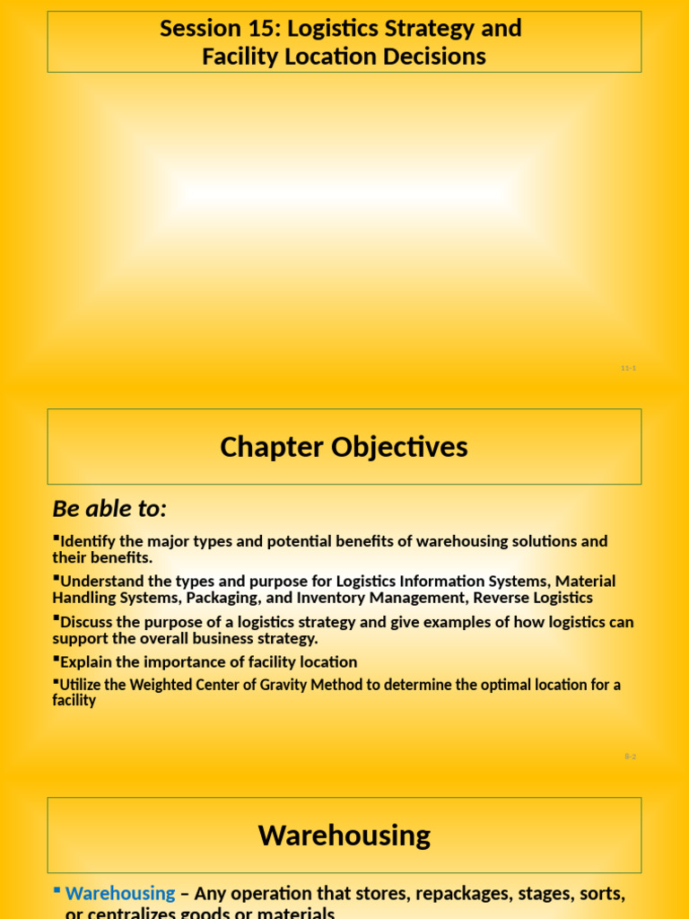 Logistics Strategy and Facility Location | PDF | Logistics | Warehouse