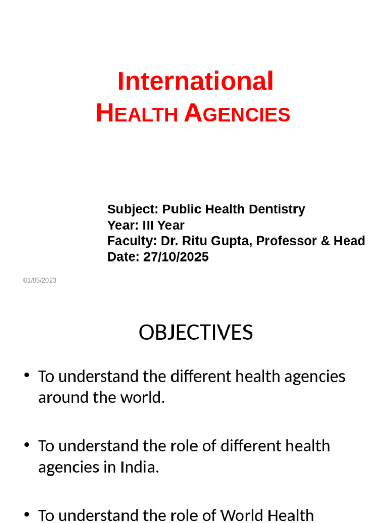 Global Health Agencies Overview | PDF | World Health Organization ...