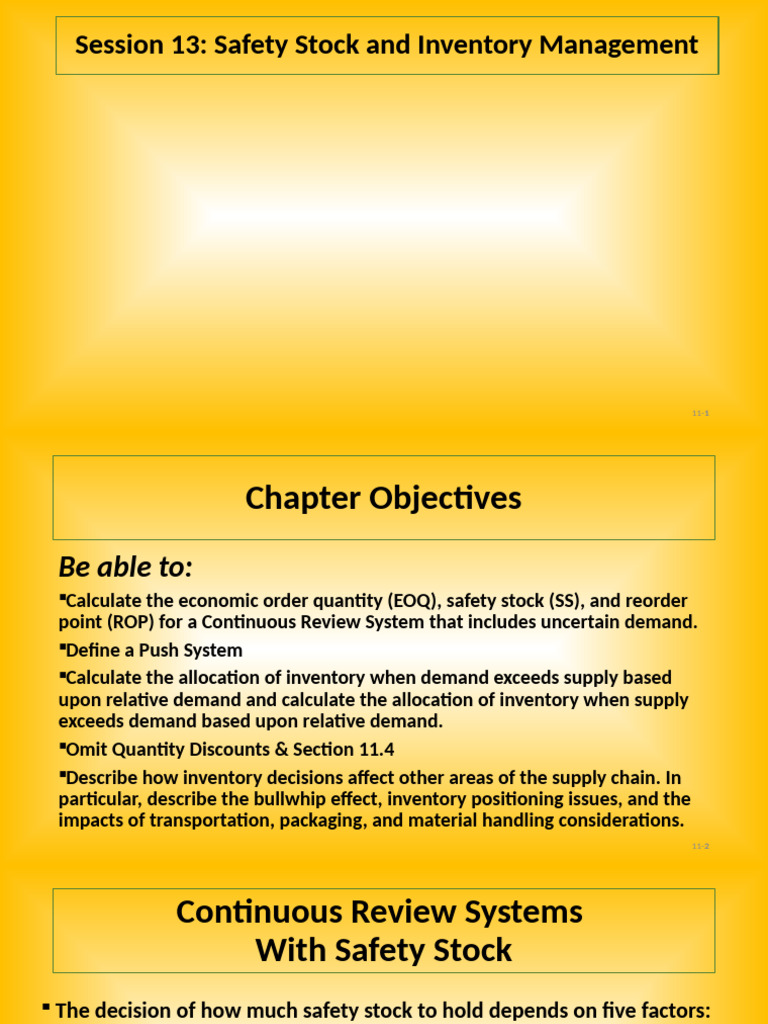 Safety Stock and Inventory Management Guide | PDF | Inventory | Supply ...