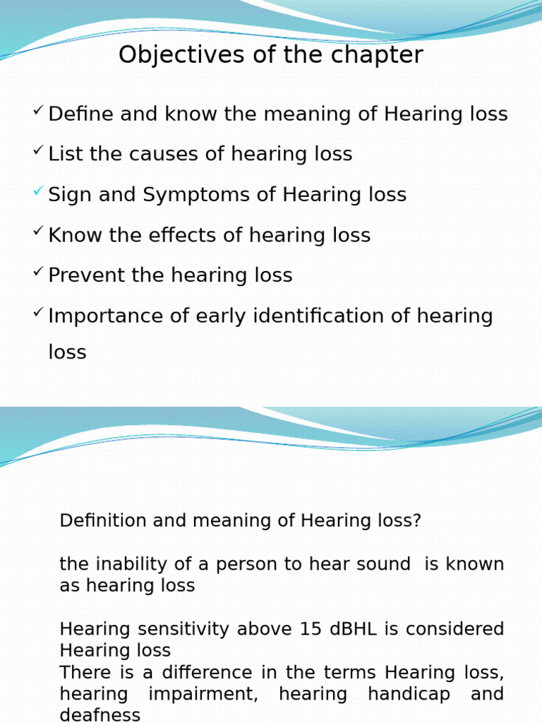 Hearing loss III | PDF | Ear | Hearing Loss