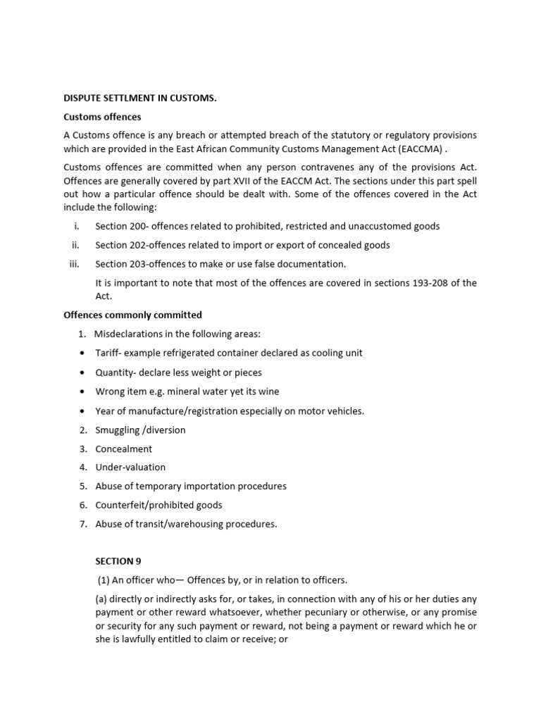 Customs Offences and Dispute Resolution | PDF | Customs | Fine (Penalty)